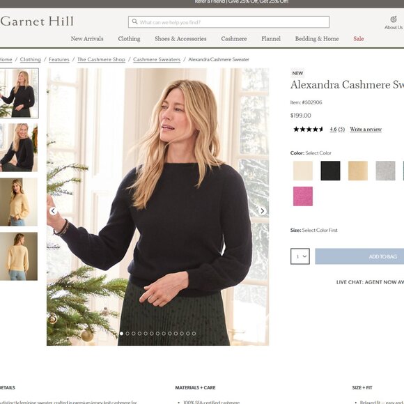 Garnet Hill Gray Cashmere Sweater - Picture 6 of 8